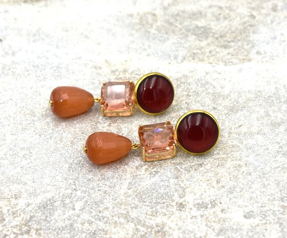 Brillantes Carr&eacute;es Ginger Clip-on